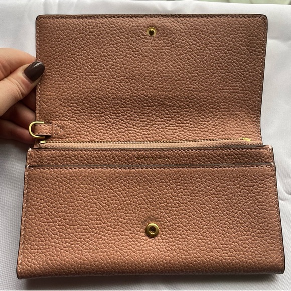 Tory Burch Britten Smartphone Wallet Pink Pebbled Leather Gold Hardware - Picture 4 of 11